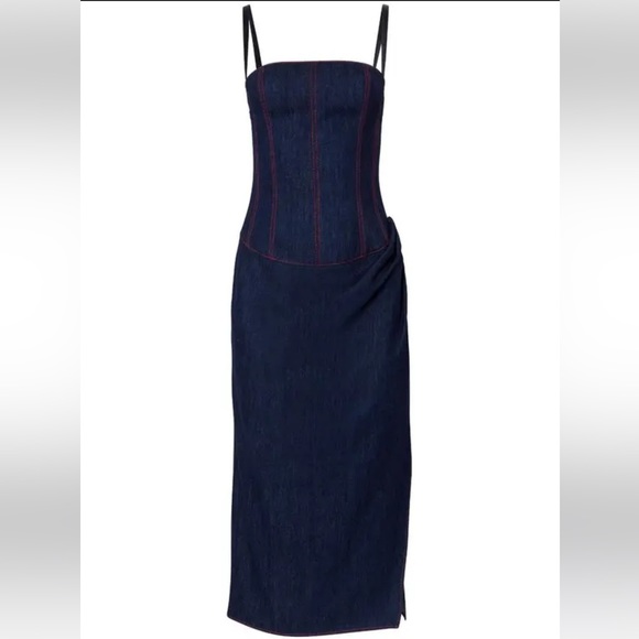 CAROLINA HERRERA  Denim Dress Size 4/6 NWT - Picture 1 of 8